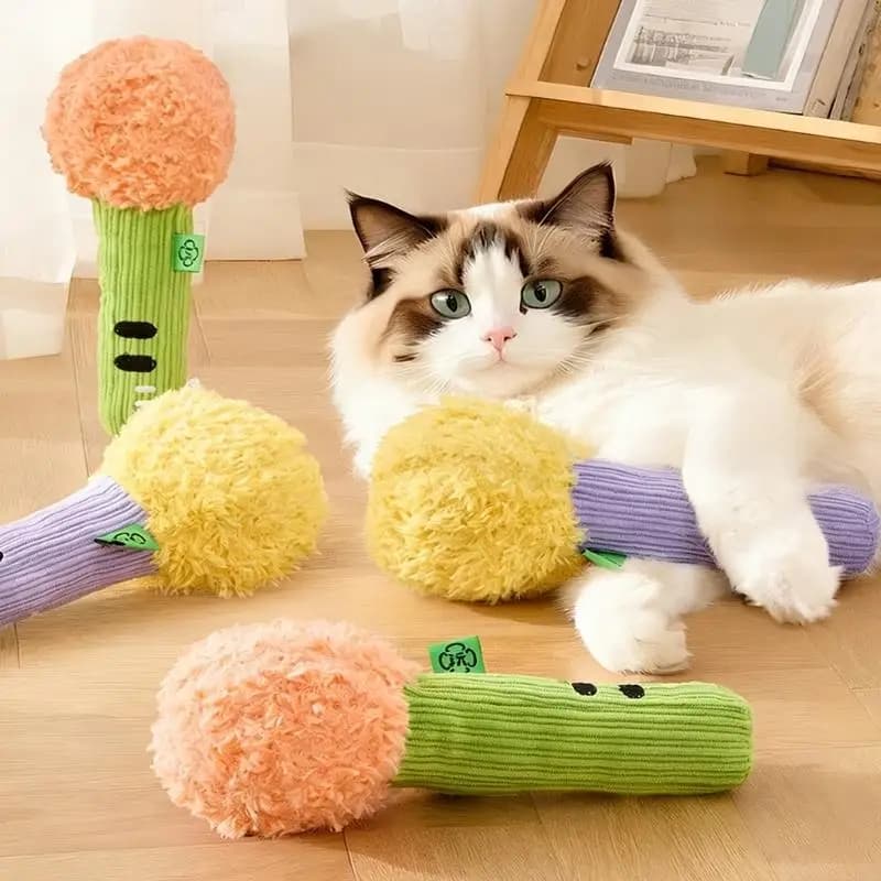 2025 Nuova interazione Peluche Massaggiagengive Giocattolo per animali domestici Gatti Intrattenimento Gioco e salute dei