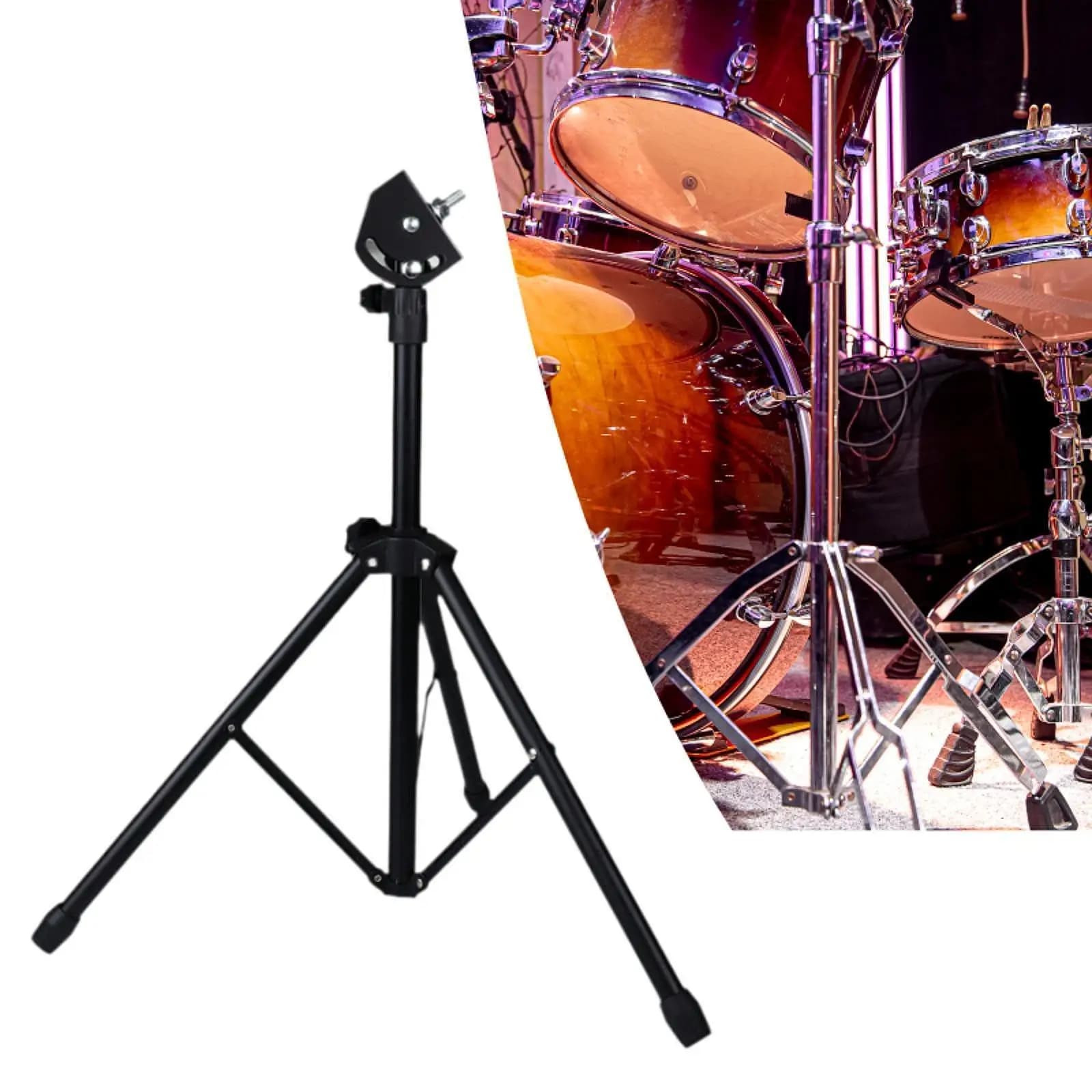 Drum Stand Sturdy Iron Adjustable Base Drum Pad Stand Anti Slip Feet Drum Pad Holder for Drum Training and Practice