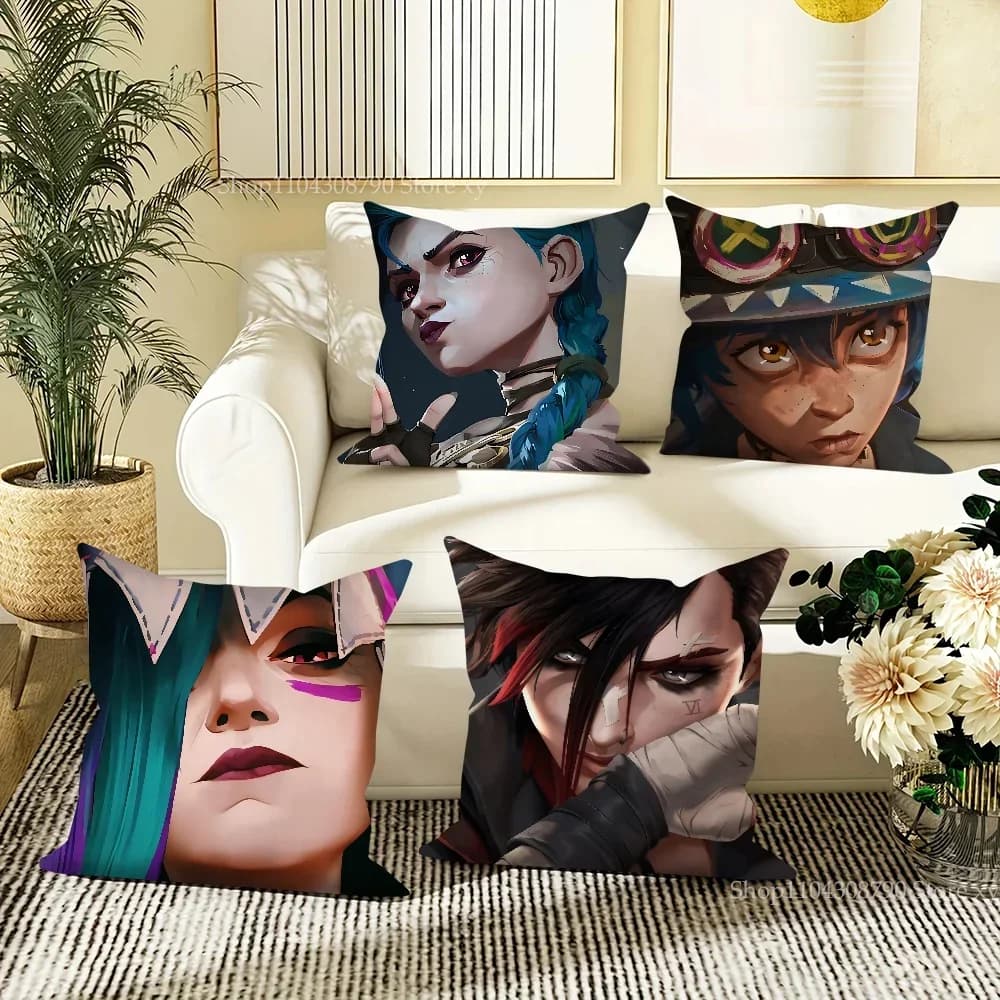 1pc Del Fumetto A-Arcane 2 Vi J-Jinx Ekko Cuscino Camera Da Letto Divano Per Il Tempo Libero Comfort Cuscino Auto Soggiorno Decorazione Della Casa