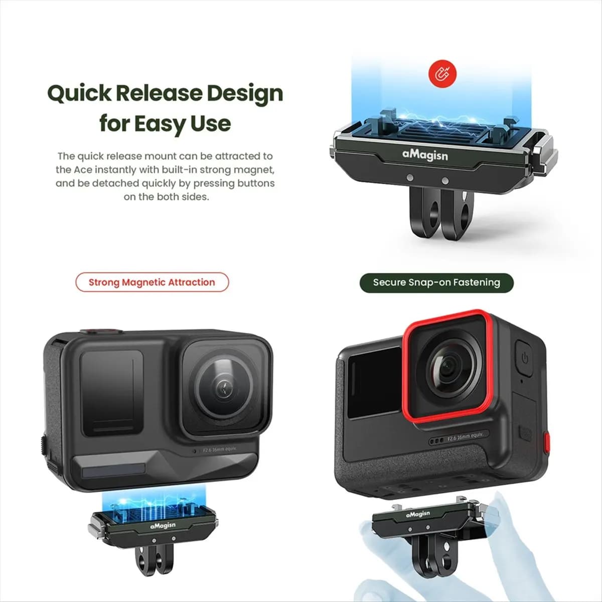 A40I for AcePro Metal Magnetic Quick Release Action Camera Accessories Adapter