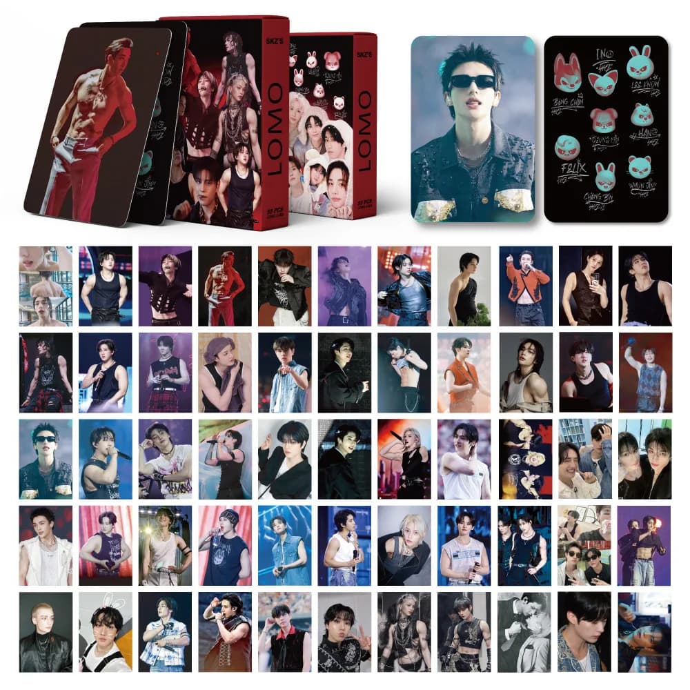 Set di 55 Adesivi Kpop Stray Kids SKZOO, Album Fotografico, Carte Lomo, Set di Carte Stampate, Collezione per Fan, Cartoline