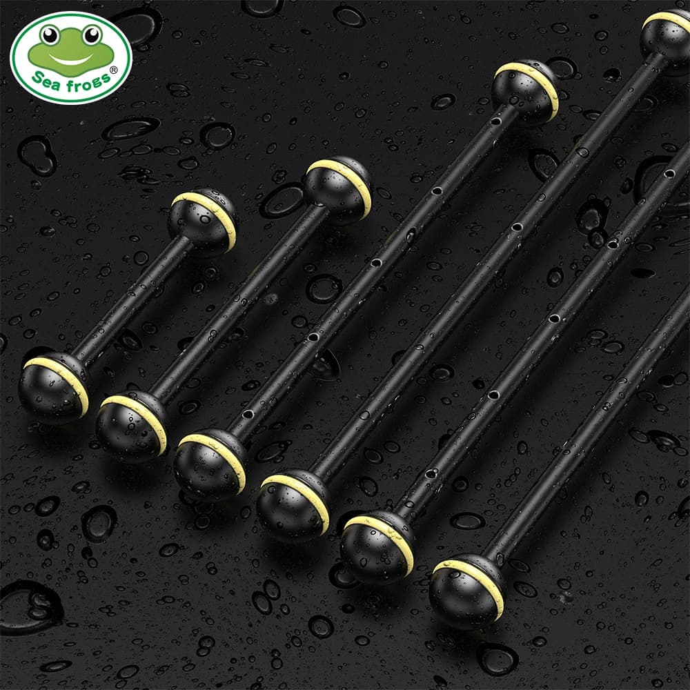 Seafrogs 3.5''-16'' Double Ball Arm Aluminum Alloy Joint Ball Arm Torch Flashlight Holder Connector for Dive Underwater Housing