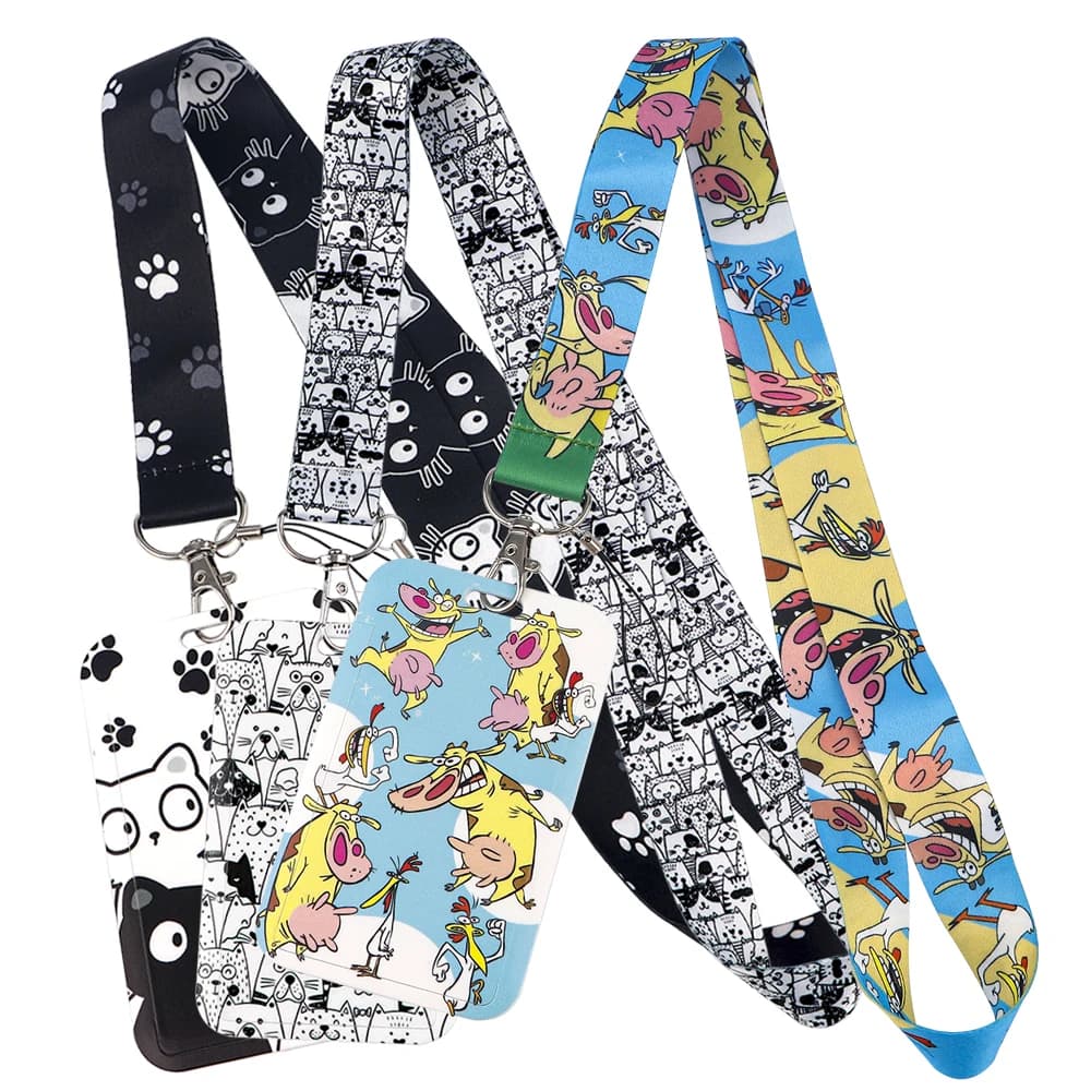 Kawaii Animals Lanyard for keys ID Card Keychain Phone Straps USB badge holder DIY Hang Rope Lariat Lanyard
