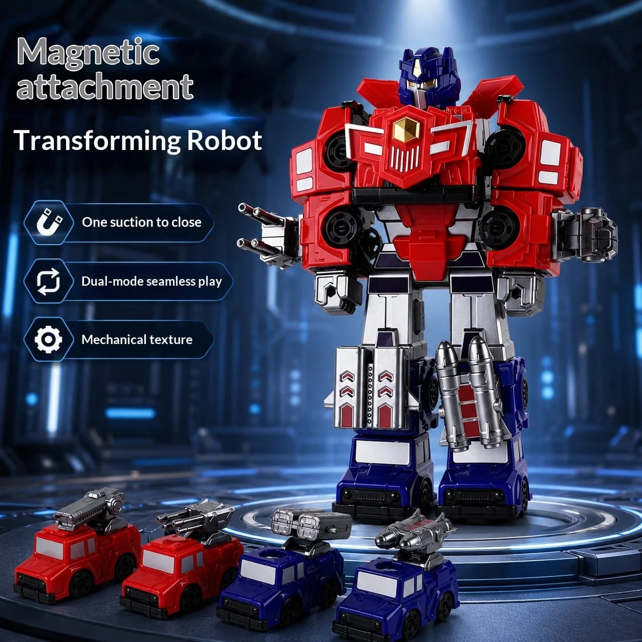 Magnetic Assembly Educational Toy Magnetic Fusion Mecha Transforming Robot Car Toy