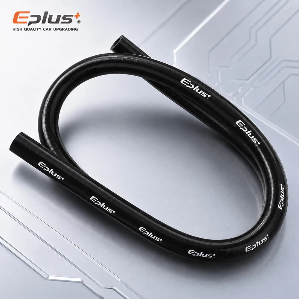 EPLUS Tubo universale in gel di silice 4 strati 1 metro Tubi in silicone poliestere Motore per auto dritto resistenza alle alte temperature Nero