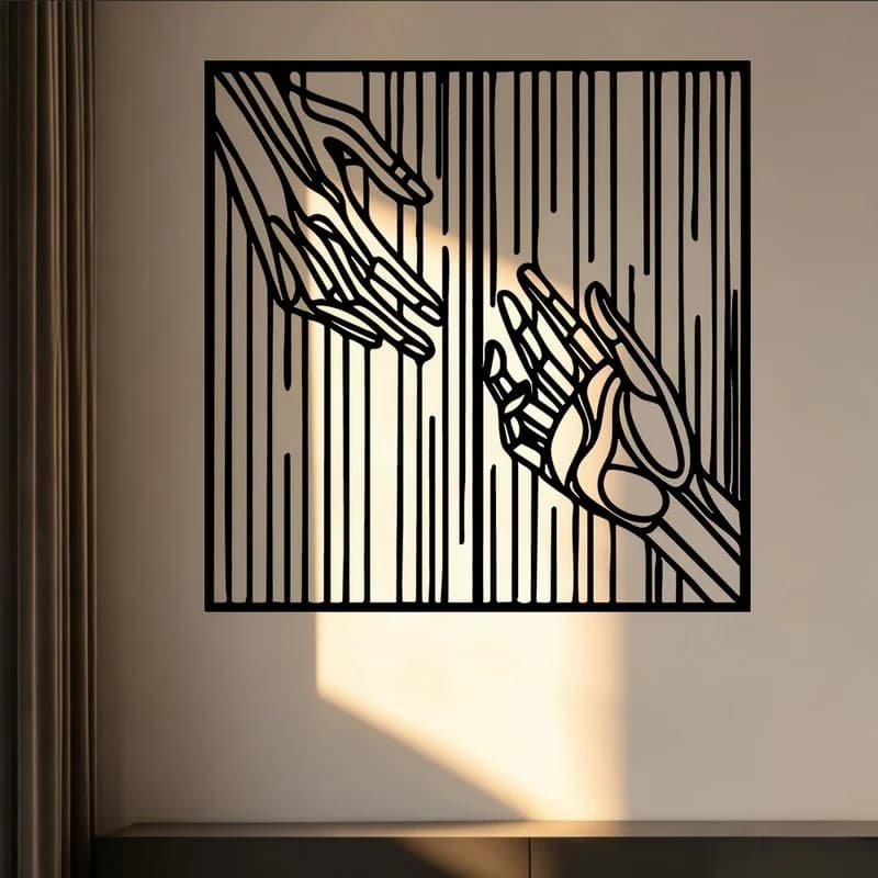 1Pieces Deer-shaped laser-engraved wrought iron metal wall decoration 1pc