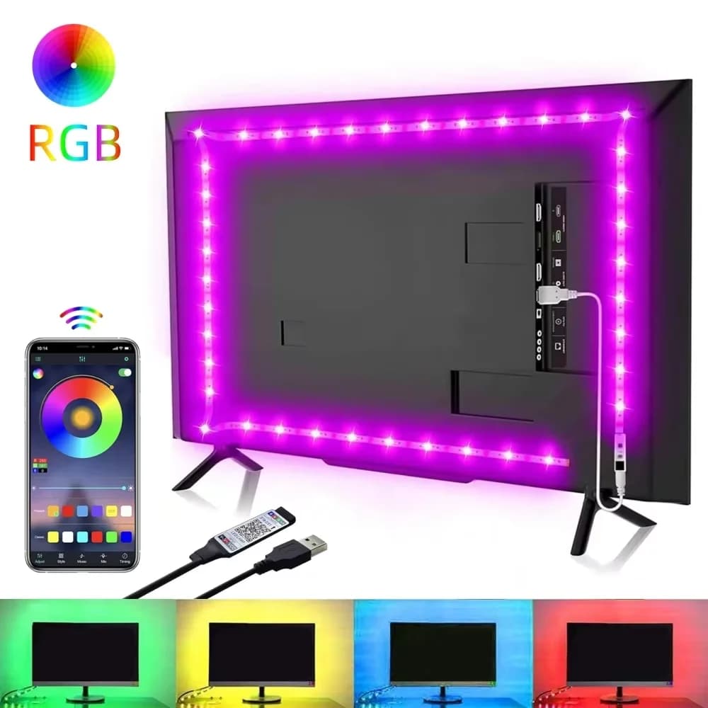 Strisce LED RGB 1-10M 5050/2835 Striscia LED TV Back Camera da letto Illuminazione da tavolo per feste per controllo APP Lampada a diodi flessibili remota