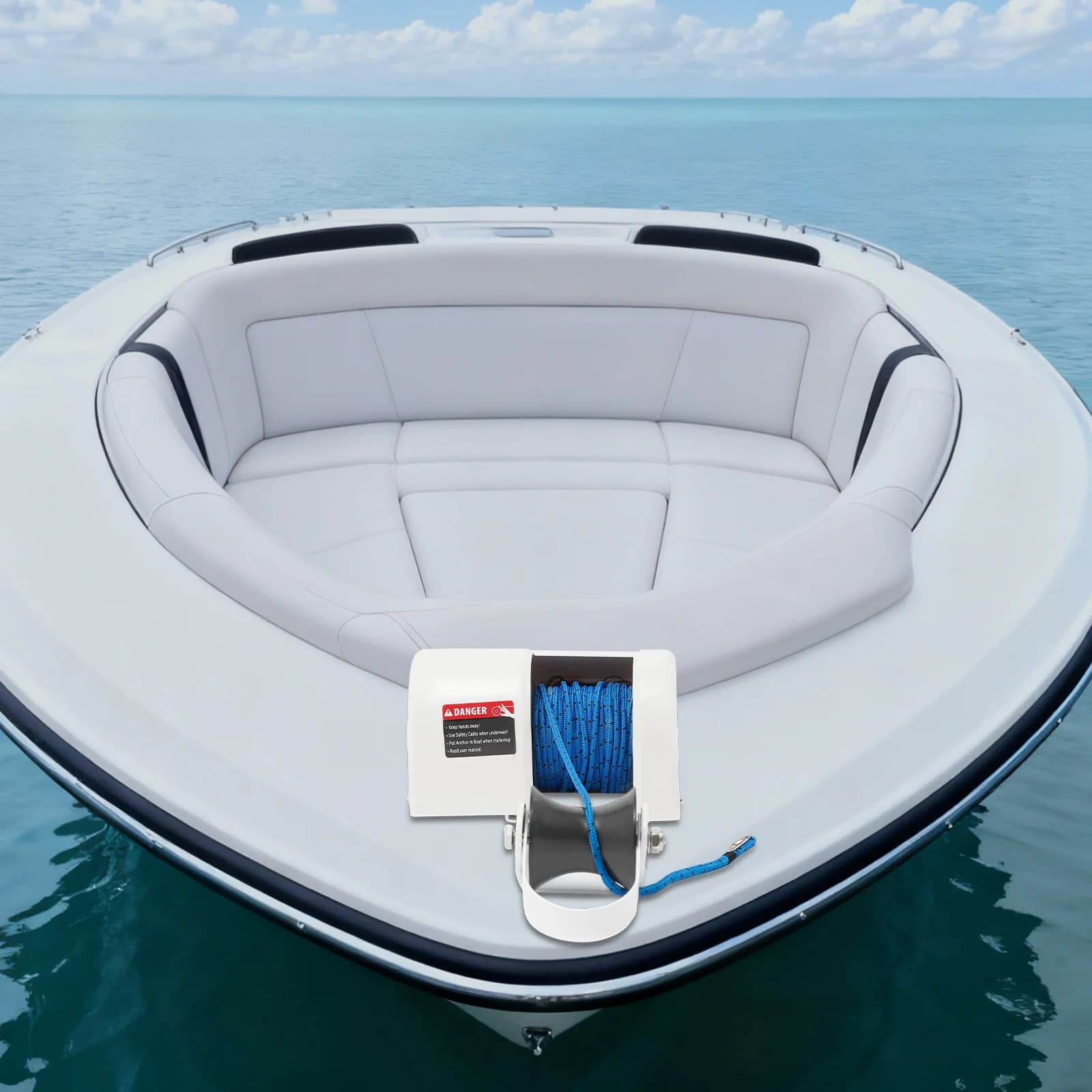 Electric Anchor Winch 25LBS, Boat Winch with Remote, Marine Grade Engineering Plastic, Anti-Corrosion, 70FT/min Drop 60FT/min Lift, Overload Protection, for Boat Yacht