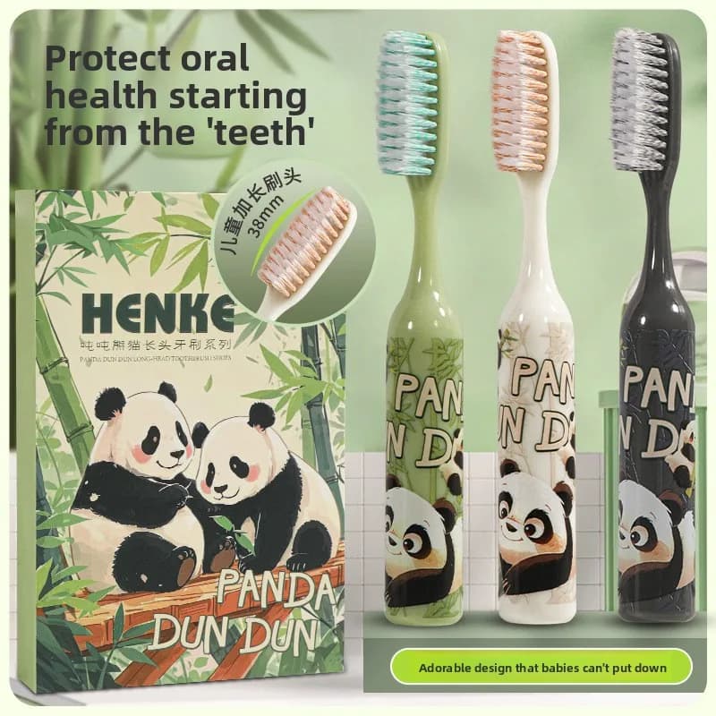 Giant toothbrush for children from 6 to 12 years, with long head, soft non-slip bristles, teeth whitening and gum protection, milk teeth cleaning