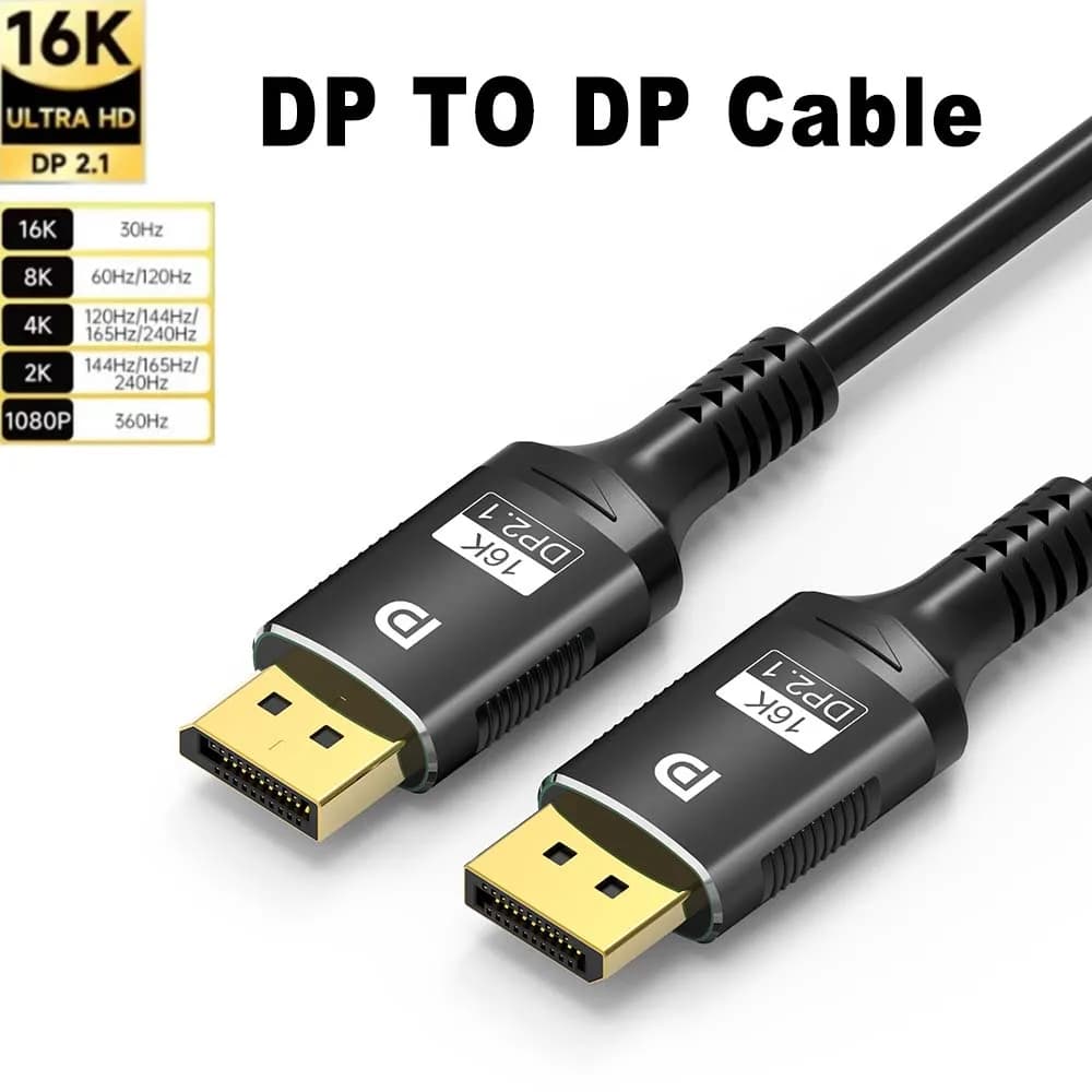 Cavo DisplayPort 2.1 16K, cavo Display Port supporta 16K, 10K, 16K@60Hz, 4K@144Hz 54Gbps HDR4:4:4 per monitor da gioco, laptop