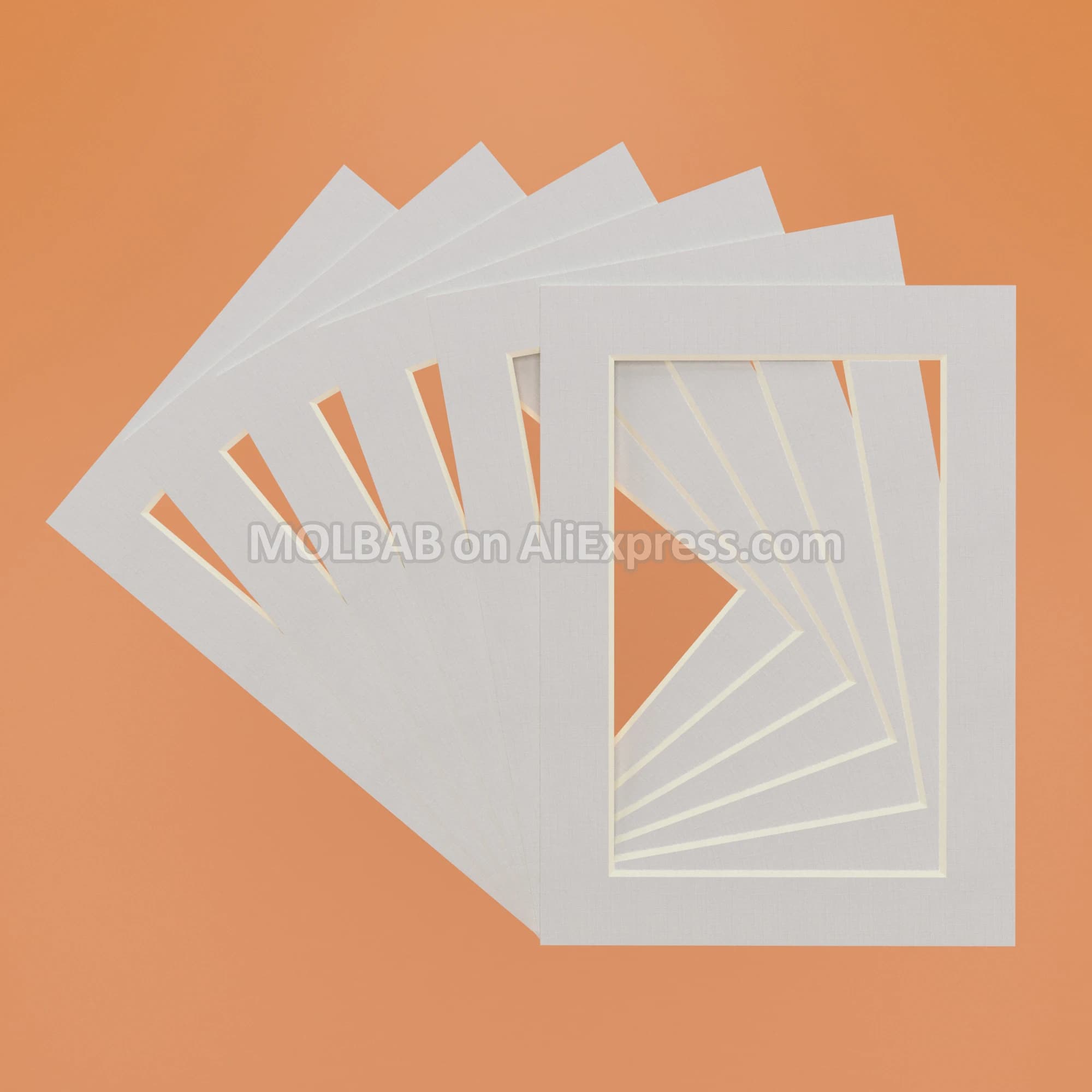 Bianco/Nero Stuoie Foto Rettangolo/Ovale Supporti di Carta Unico Superficie Strutturata Per 6/7/8 pollici Cornici passe-Partouts 6 pz/lotto