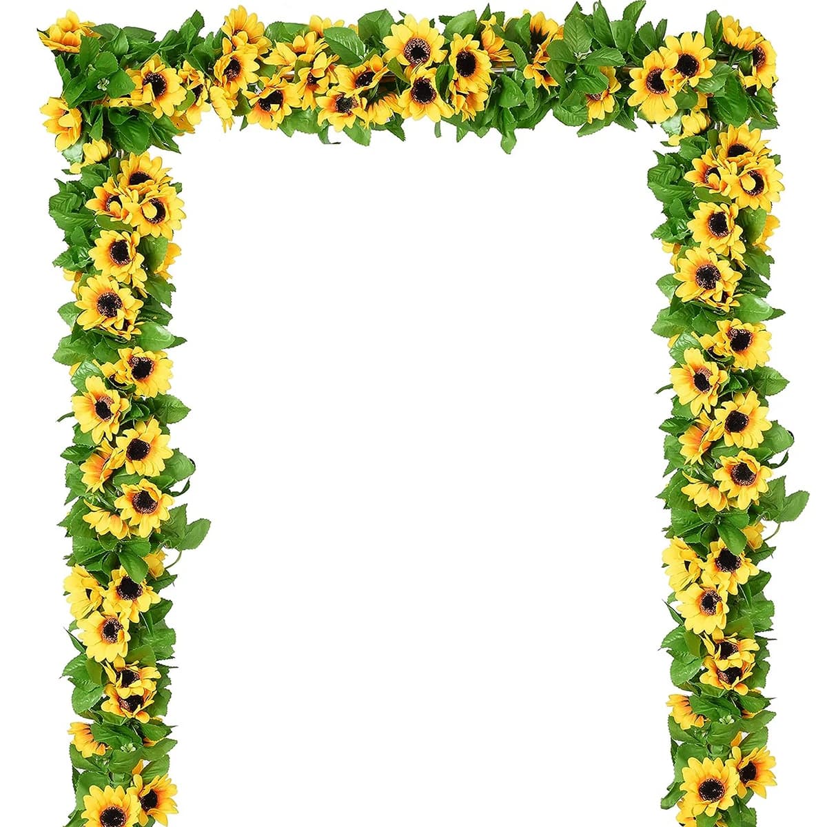 1 pezzo di girasoli artificiali ghirlanda di Natale per la decorazione della stanza di casa di nozze primavera autunno arco da giardino pianta finta fai da te vite