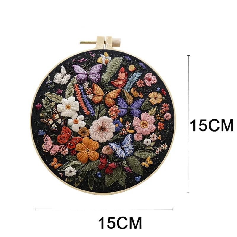 Embroidery Kit for Beginners Flower Bird Embroidery Starter Kit Stitches Practice Set Stamped Cross Stitch Sets with Tools