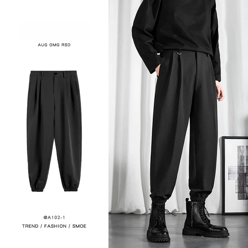 Trendy Men'S Harajuku Style Boots Matching Pantsdark Street High Fashion Loose Fit Spring Youth Polyester Fiber
