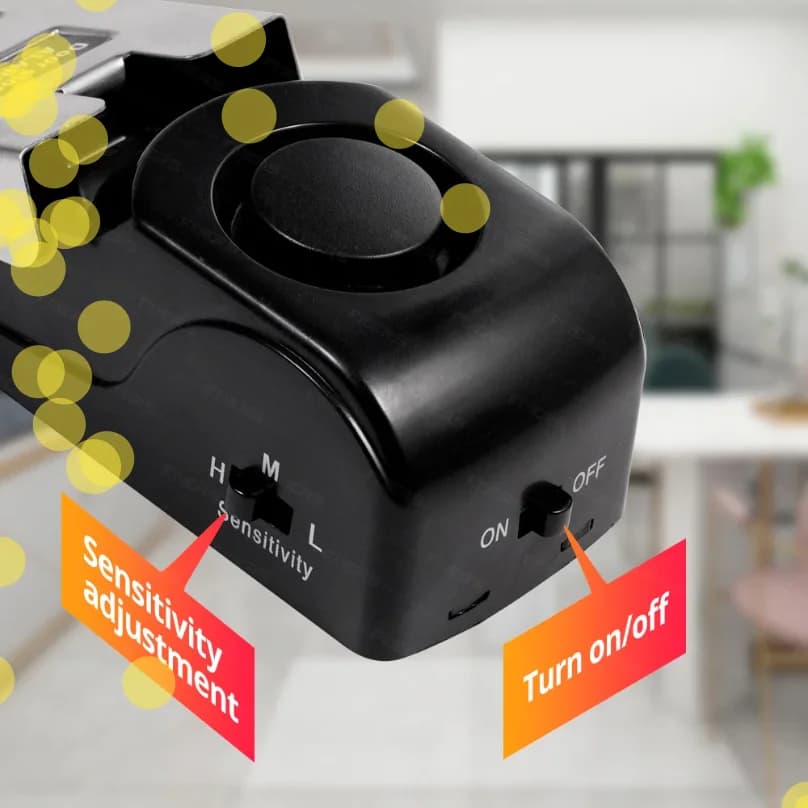 Sistema di Allarme per Porta 120dB, Antifurto Wireless per Casa, Sistema di Blocco Porta Portatile con Allarme a Pressione