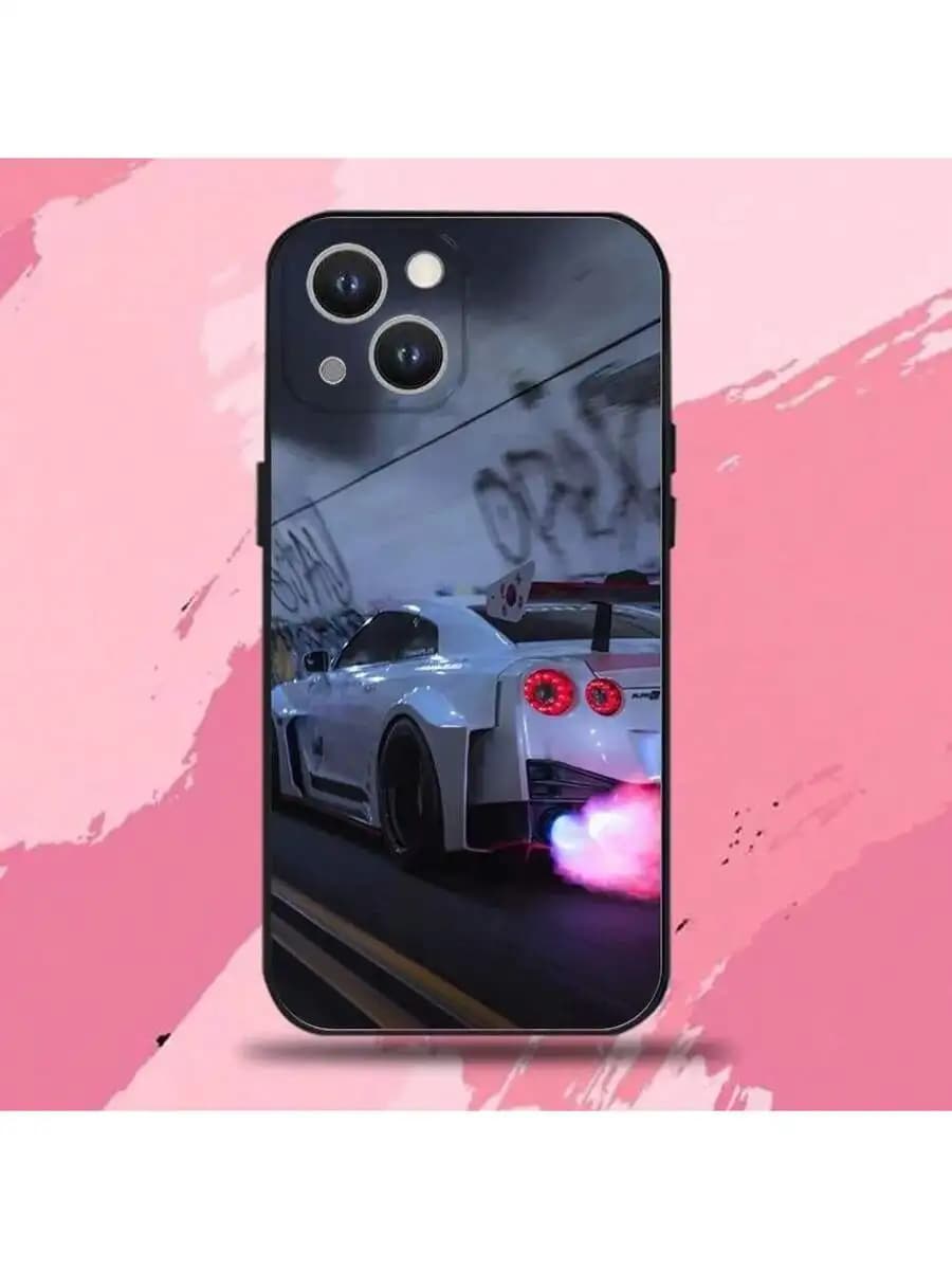 GTR R35 Car Design Soft Silicone Phone Case For iPhone 16 15 14 13 12 11 Pro Max XS XR SE Mini 8 7