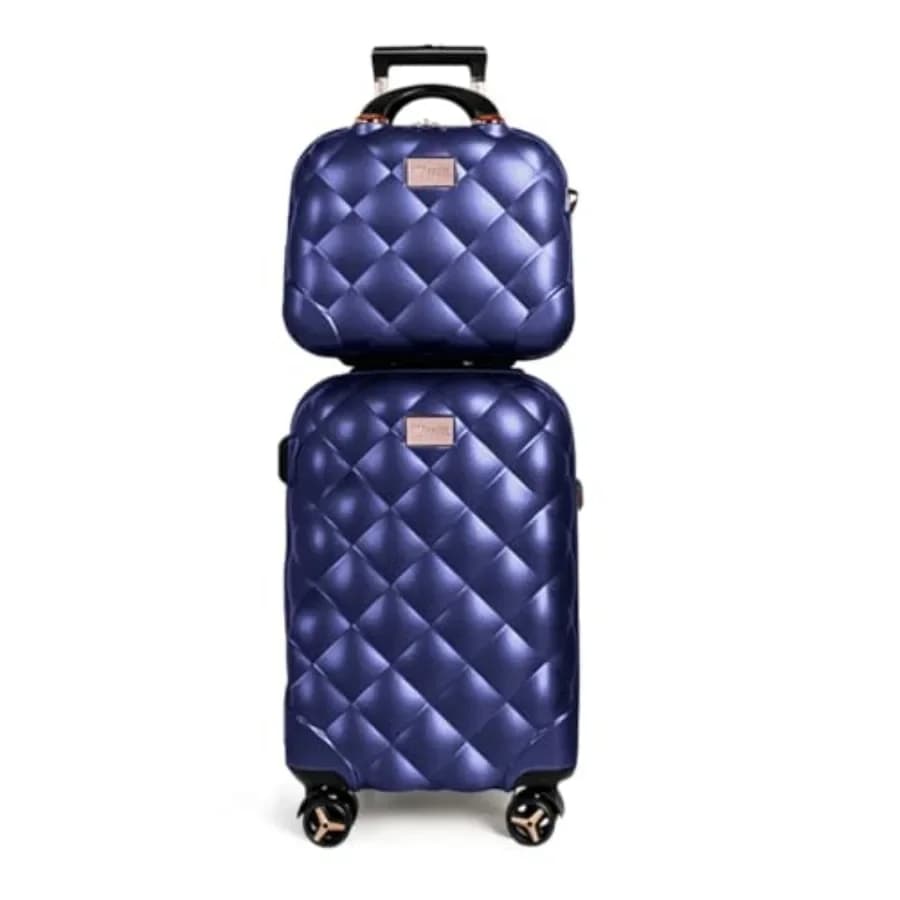 2-Piece Set 14/20in Carry On Luggage for Travel, Expandable Hard Shell Suitcase with TSA Lock, Black, Lightweight and Durable