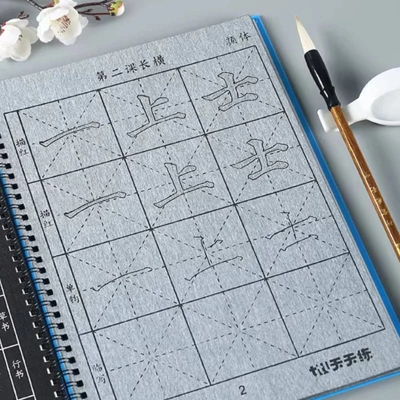 Chinese Brush Copybook Water Writing Cloth Set Reusable Calligraphy Copying Practice Kit Imitation Xuan Paper Student Beginner