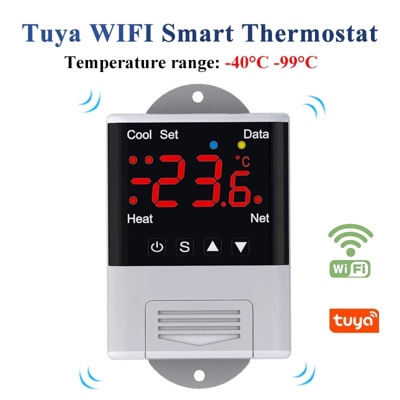 Termostato Intelligente WiFi Tuya AC110~230V con Controllo Digitale della Temperatura -40°C ℃ -99 ℃ Termostato per Riscaldamento e Raffreddamento con Sonda