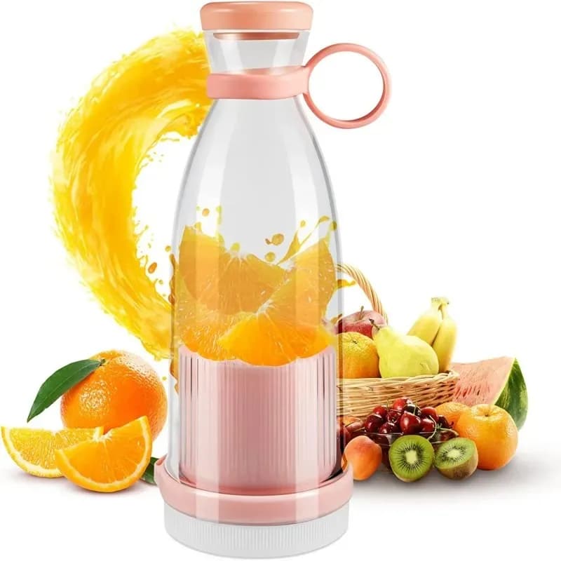 USB Rechargeable Portable Mini Fast Electric Blender Fresh Fruit Smoothie Juicer Bottle Blue Pink