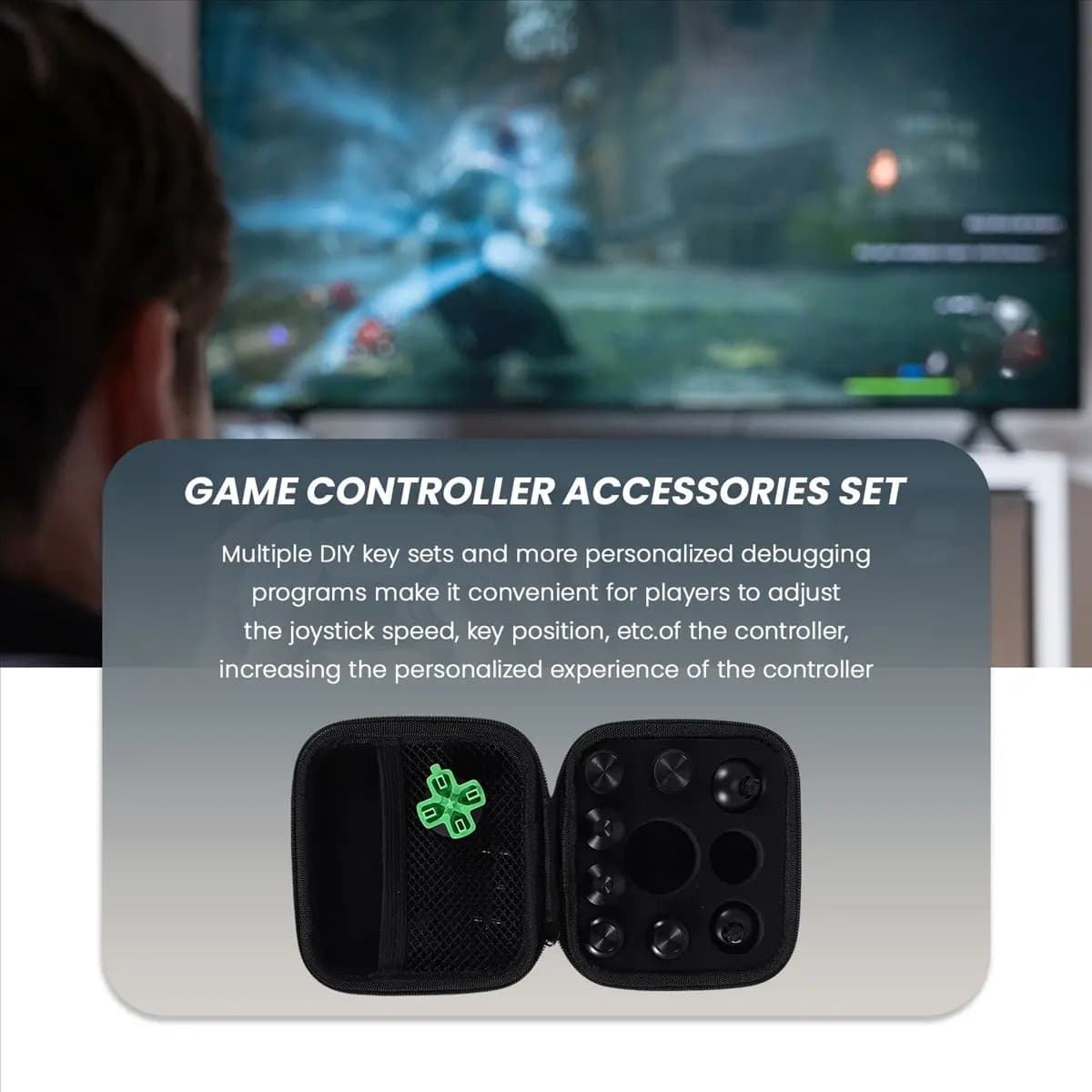 [B63C] Adatto per controller PS5 Tappo joystick con chiave incrociata Controller di gioco Tappo pulsante in metallo antiscivolo Set fai da te