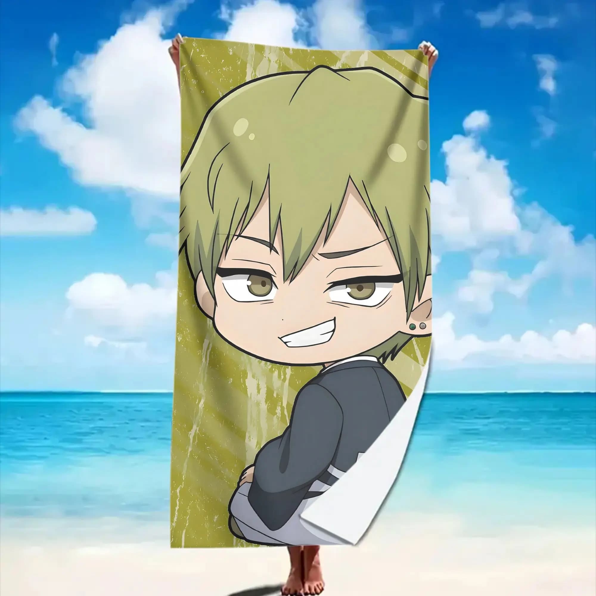 Asciugamano da Spiaggia in Microfibra Jujutsu Kaisen, Asciugatura Rapida, Super Assorbente, Senza Sabbia, Morbido, Oversize, per Viaggi e Nuoto