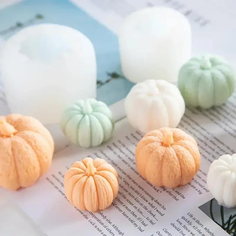 Nuovo Festival fai da te Stampo per candele a forma di zucca Stampo per sapone fatto a mano Stampo per caramelle da cucina decorativo in silicone per gesso di Halloween