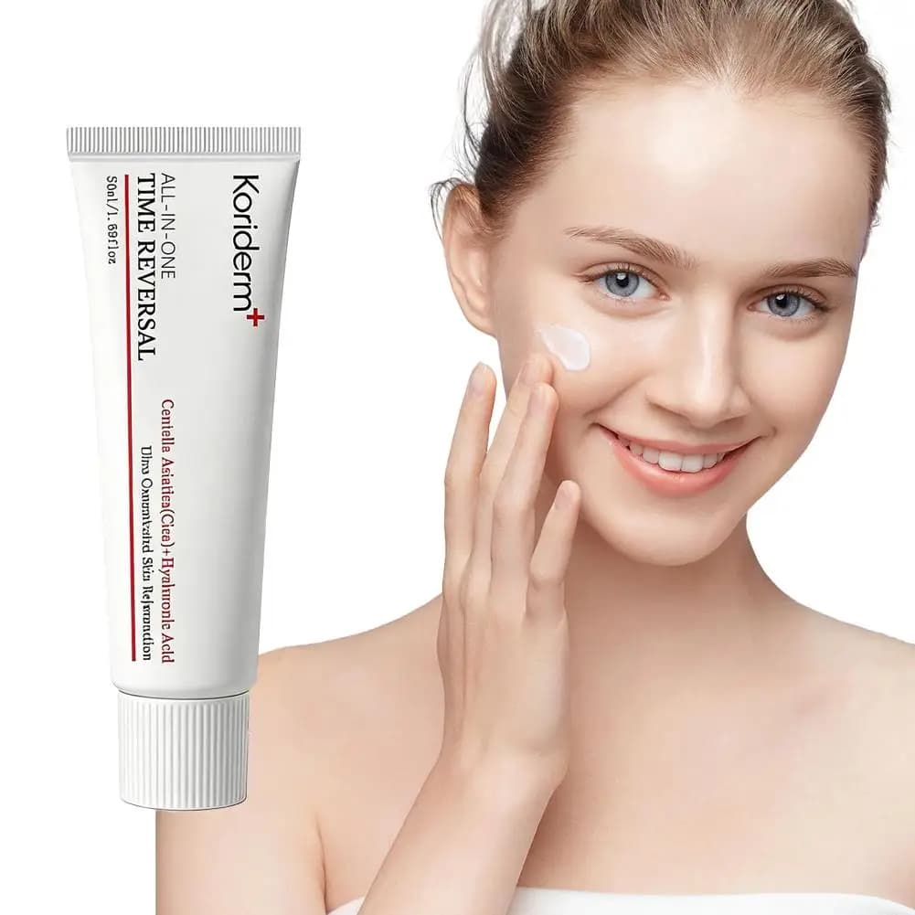 Koriderm All-in-One Time Reversal Cream - Centella Asiatica & Hyaluronic Acid Moisturizer,Nourishing & Anti-Wrinkle Skincare
