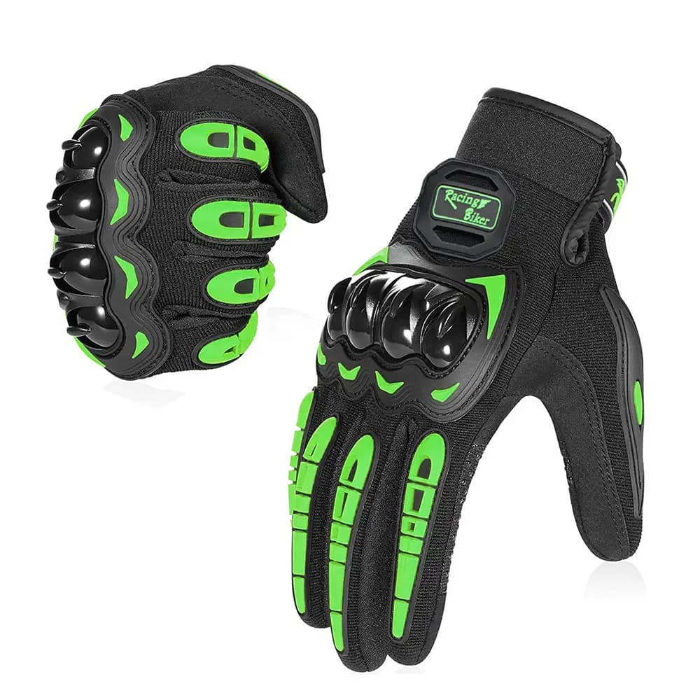 Summer Motorcycle Gloves for Men, Breathable, Blue and Red, Motocross Protection, Anti-slip with Palm Clasp