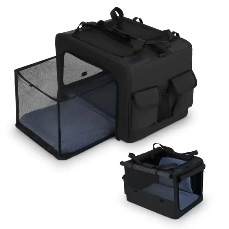 Set di Gabbie Doppie per Animali Domestici con Borsa da Trasporto 2-in-1 Portatile per Cani Medi e Gatti Grandi