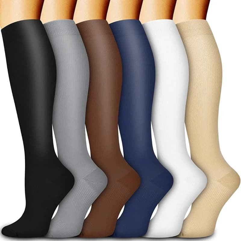 Long cross-border stretch compression socks for cycling, man and woman, for outdoor fitness, running and sports, with support for calf
