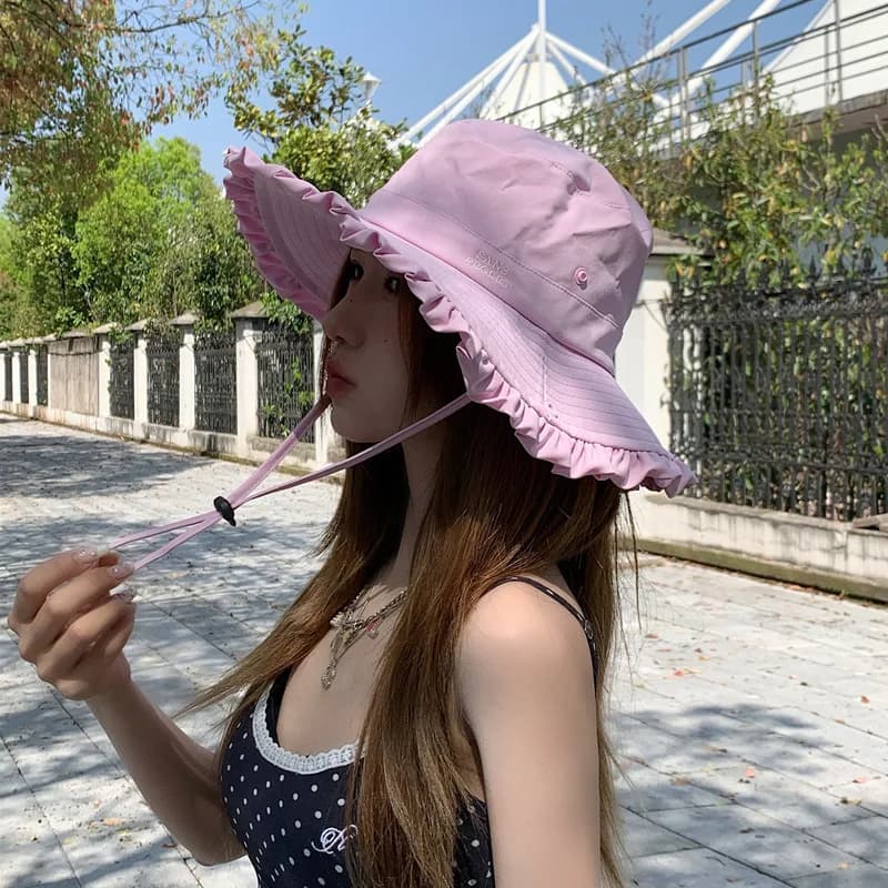 Moda donna estate protezione per il tempo libero sole UV50 + cappello da spiaggia cappello a secchiello tesa in pelliccia lavata con acqua cappello Panama da uomo protezione solare
