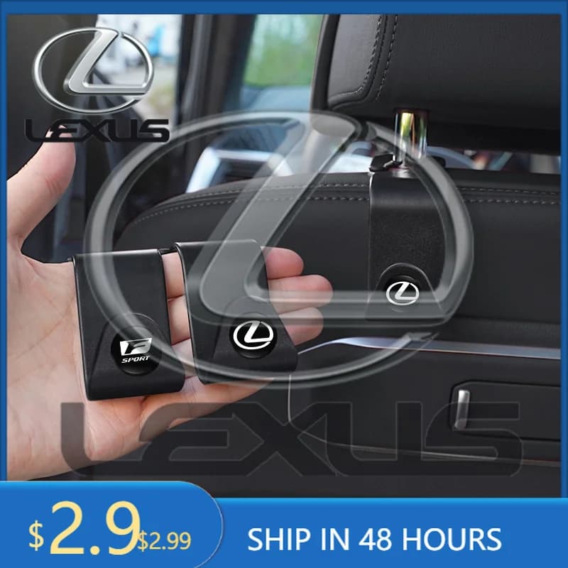 Car Stickers 2Pcs ABS Car Seat Back Hooks Portable Storage Holder For Lexus F SPORT ES RX NX LS UX LM LX GX LC RZ IS CT GS RC HS