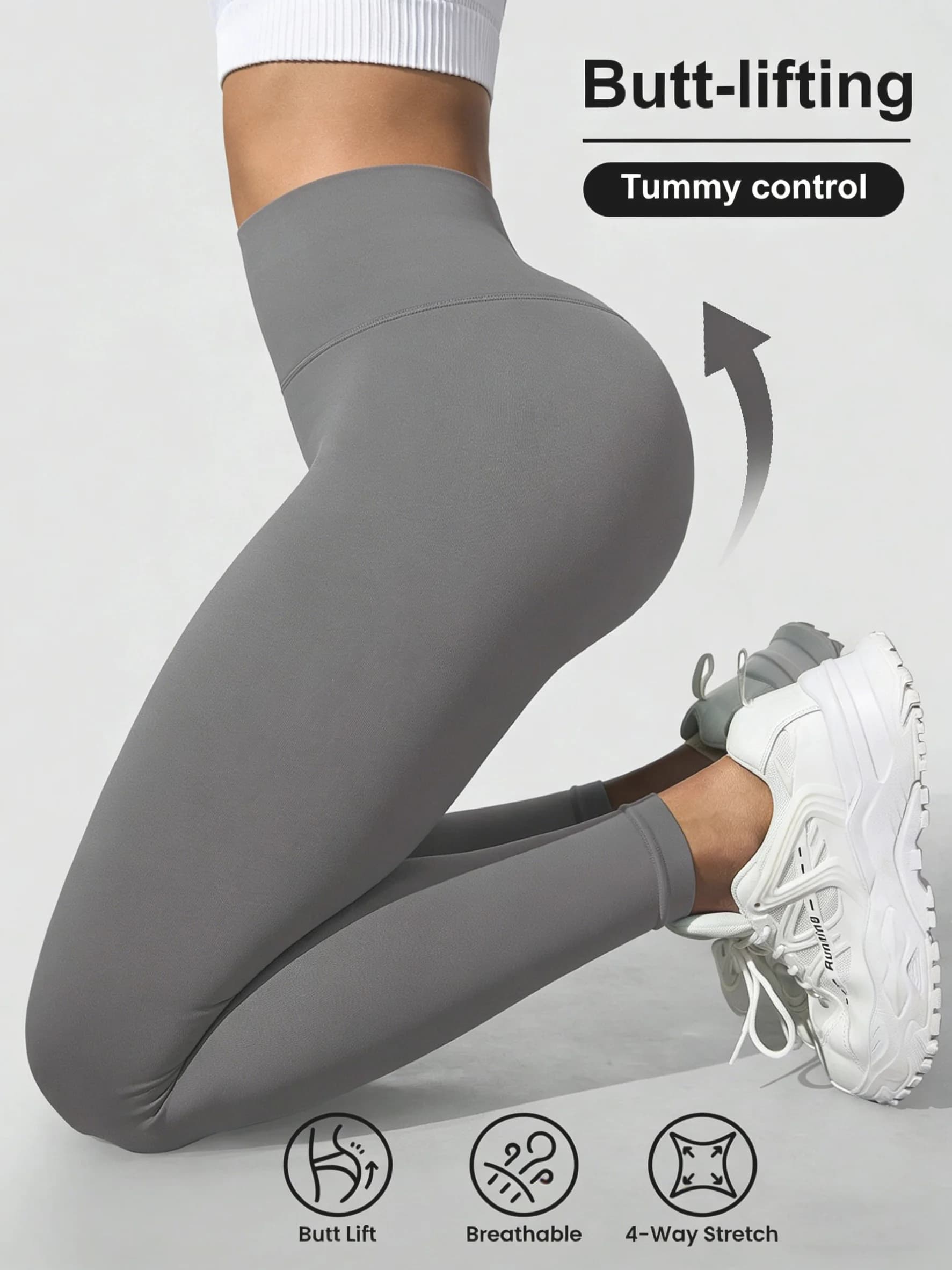 Ladies wear yoga pants with high waist elasticity, abdomen and hips, comfortable and slim, and daily wild leisure.