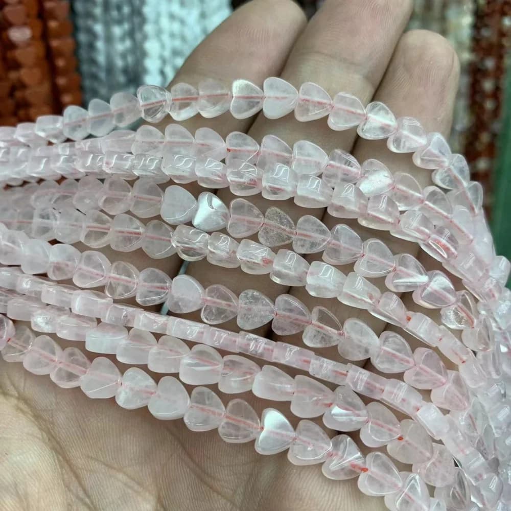 6mm Love Heart Shaped Natural Stone Slow Spacer Beads For Jewelry Creation, DIY Earrings