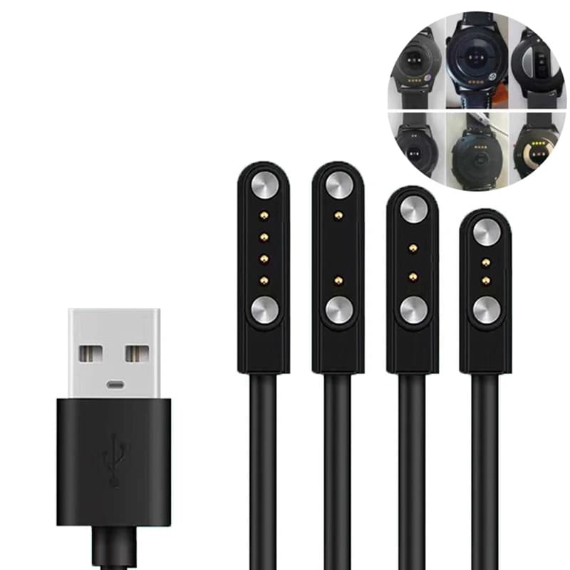 Cavo di ricarica universale per orologio intelligente 1PC 60CM, cavo di ricarica magnetico 2 pin 4 pin caricatore USB per Smart Watch 7.62mm 4mm 2.84mm
