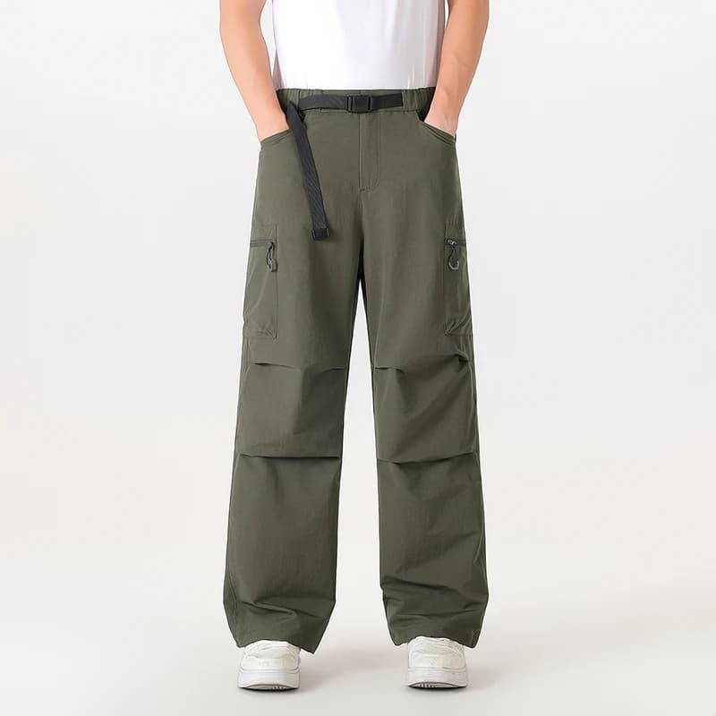 Men's Outdoor Workwear Hiking Pants, Multi-Pocket, Windproof and Water-Resistant, with a Hidden Belt Design, Practical and Versatile, Suitable for Spring and Autumn Daily Outdoor Hiking Activities