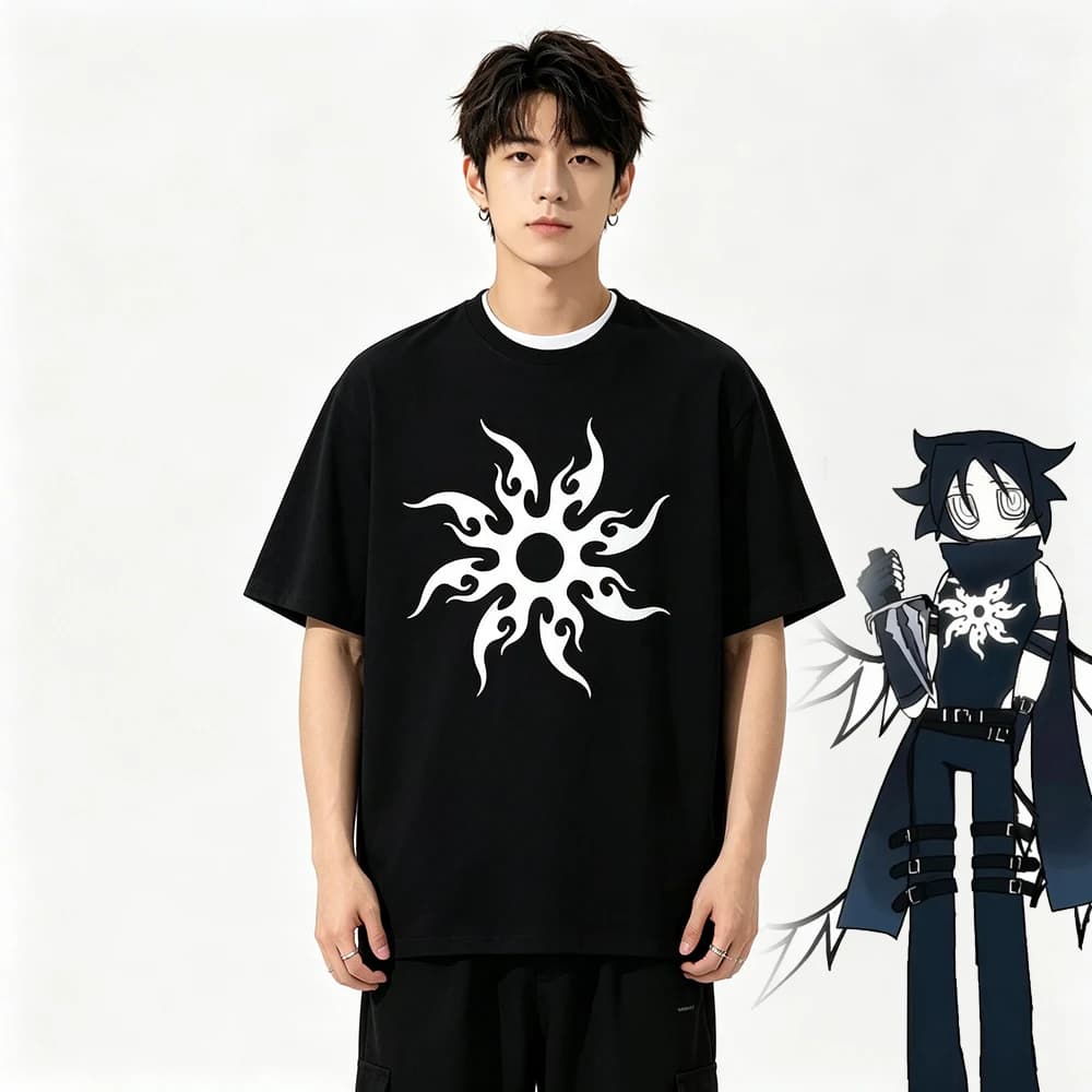 Game Forsaken Two Time Cosplay T-shirt Costume Black Short Sleeves Top Summer Casual Uniform Halloween Clothes