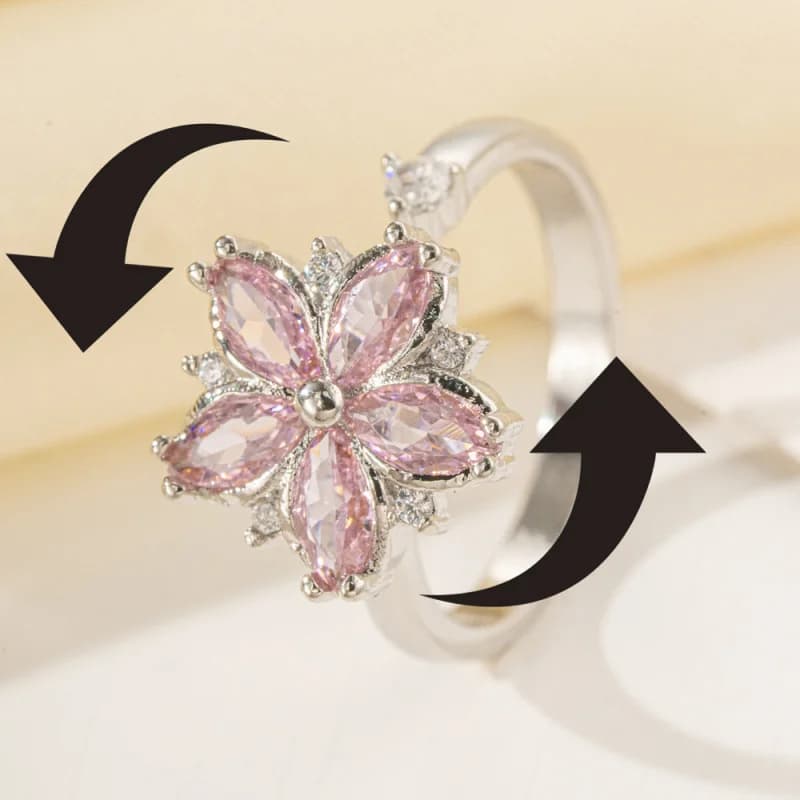 Anello di ansia stile multiplo Anelli Fidget Spinner per le donne Stella Luna Farfalla Fiore Anello rotante Ruota liberamente Gioielli 2025