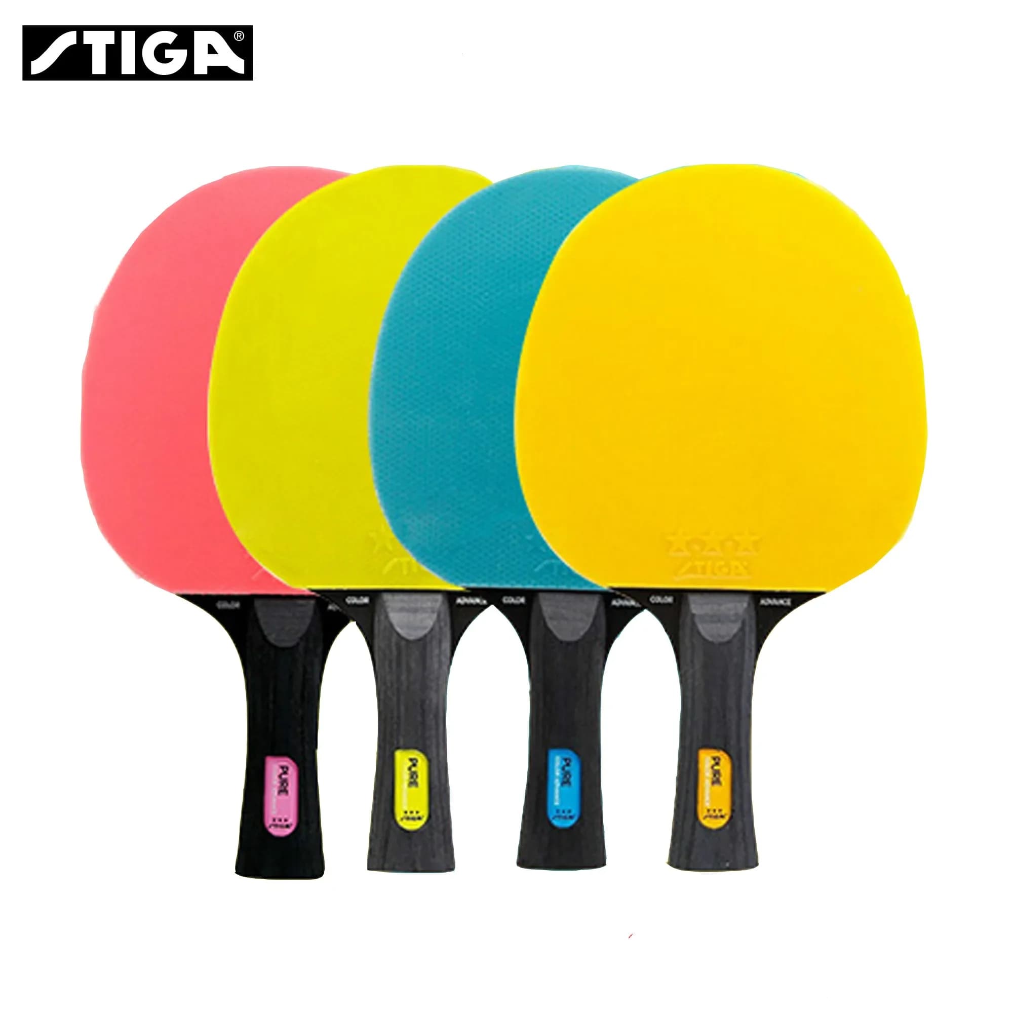 Puntali per racchetta da ping pong originali STIGA Pure Colorati nella lama da ping pong Pro in gomma