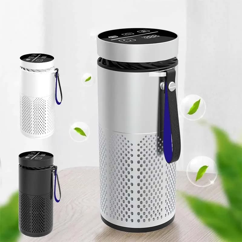 Smart Large Screen Temperature Display Portable Car Air Purifier with Negative Ion, Formaldehyde & Odor Removal, Desktop Use