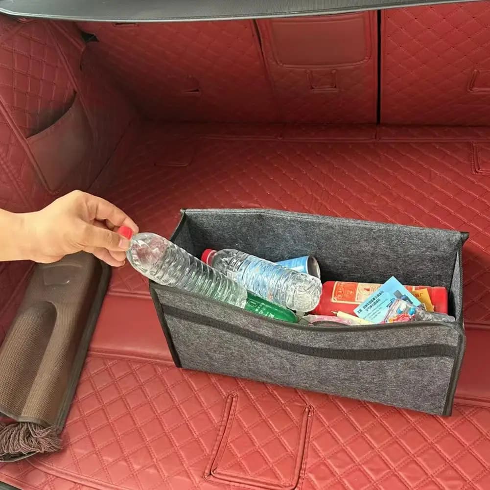 Car Felt Storage Box Car Storage Bag Enlarged and Thickened Soft Felt Storage Box Storage Box Car Trunk Organizer Tool