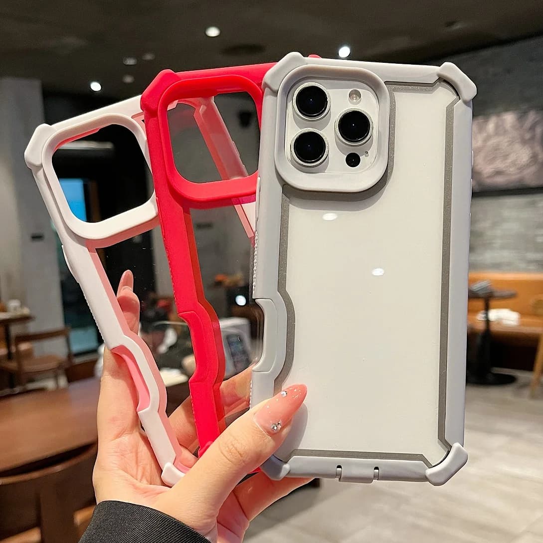 Custodia per armatura robusta anti-goccia a quattro angoli antipolvere Hot Space per iPhone 17 16 15 14 13 12 11 Pro Max Plus Cover per telefono Funda trasparente