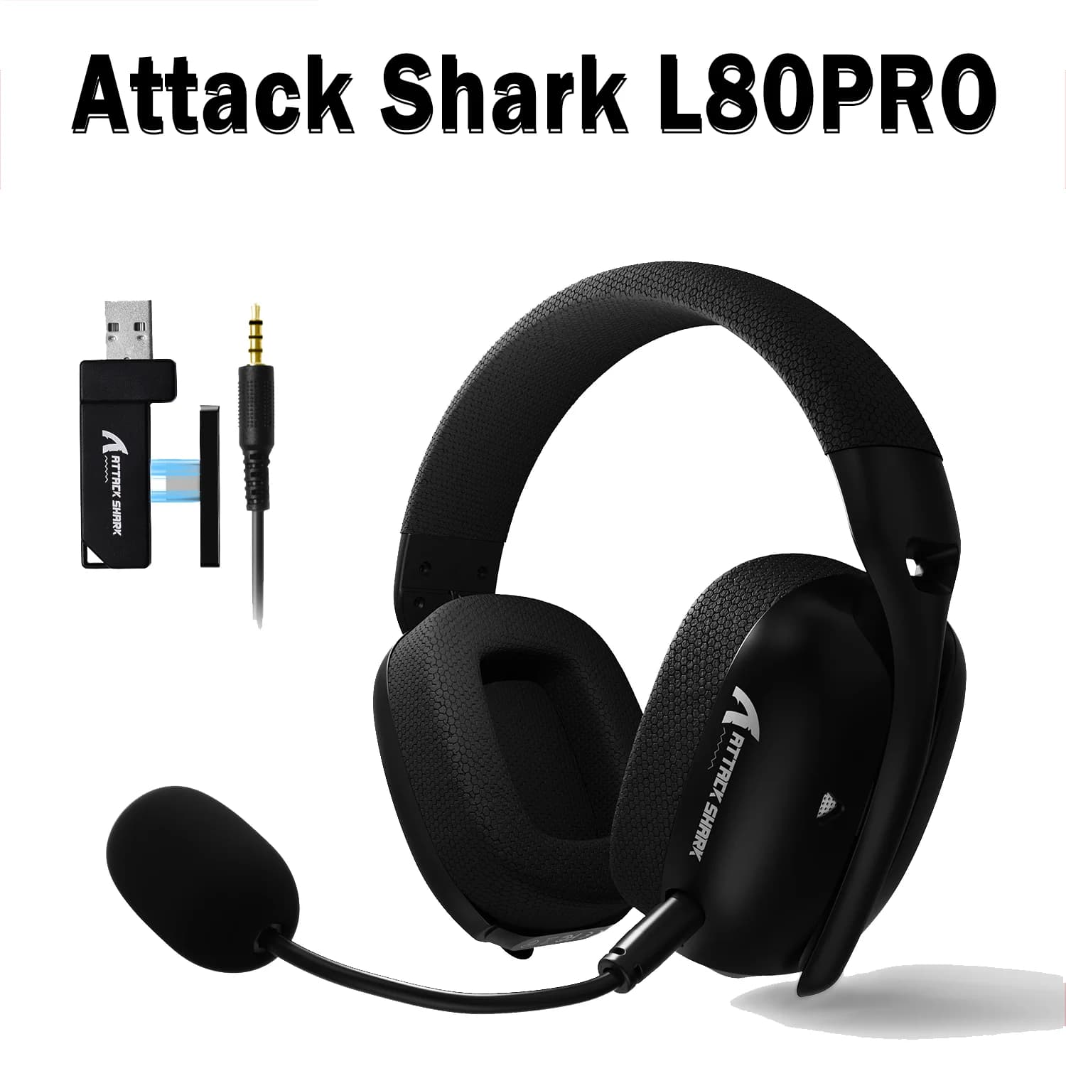 ATTACK SHARK L80PRO Cuffie da Gaming Wireless Tri-Mode 2.4G Bluetooth Cablate Ultra-Leggere a Bassa Latenza con Cancellazione del Rumore e Microfono