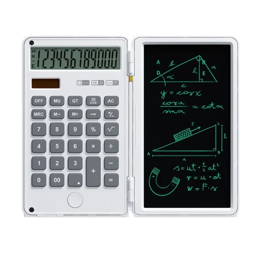Calcolatrice Scientifica 2in1 con Ampio Display, Tavoletta Grafica LCD Pieghevole per Ufficio, Tablet Digitale Multifunzionale Cancellabile