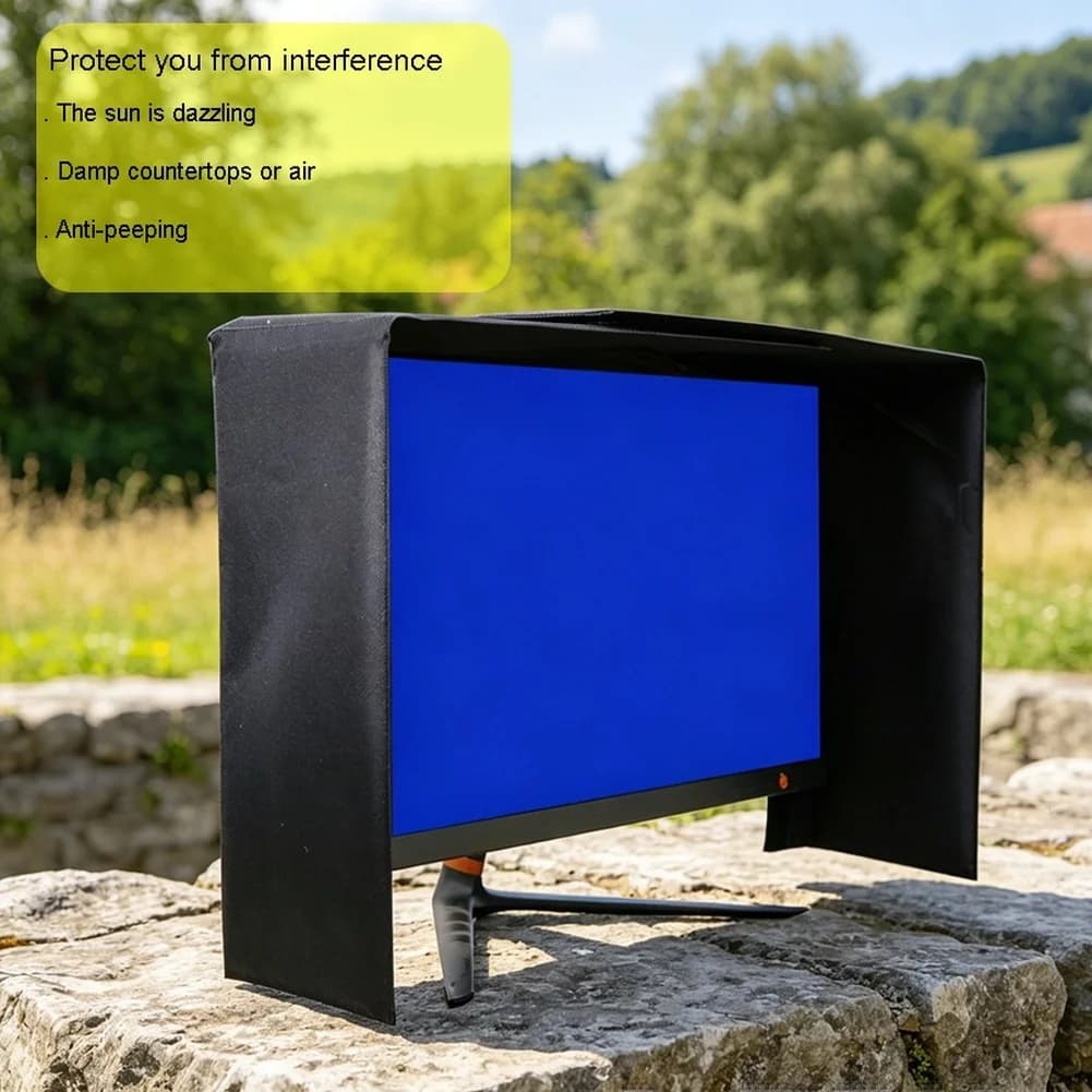 2 Pieces Black Adjustable Monitor Hood Sunshade For Desktop Computer Screen Anti-Glare Shade Blocker Protector
