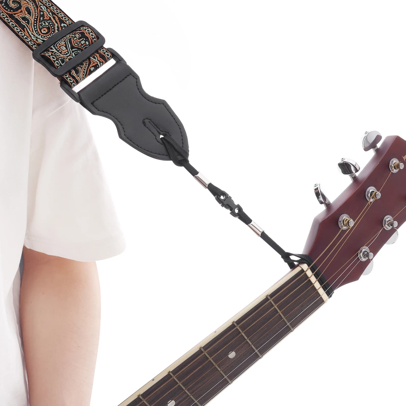 Black Quick Release Guitar Strap Lock for Acoustic Electric Guitar Bass Ukulele Neck Strap Belt Lock Fast Install Secure Detach