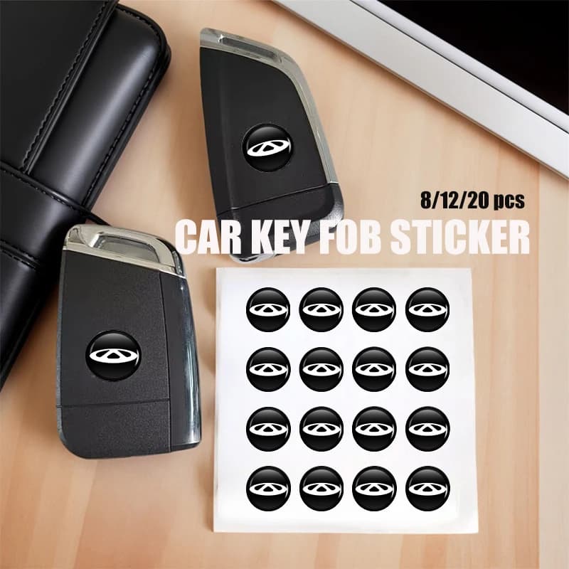 8/12/20PCS Auto Chiave di Controllo Remoto Distintivo Emblema Adesivi Decorat Accessorio Per Chery Tiggo 5 2 3 7 PRO 8 5X Amuleto IQ QQ Fulwin