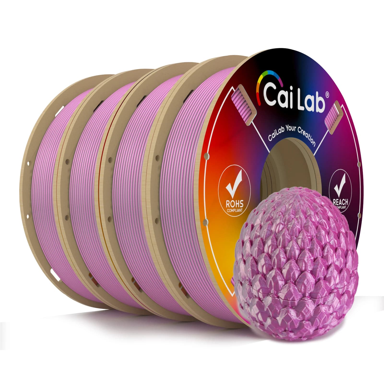 diNew di4 CaiLab PLA+ Silk 3D Printer Filament Rolls Works with most 3D FDM 1,75 mm diameter 200 g per coil (silver silver) printers