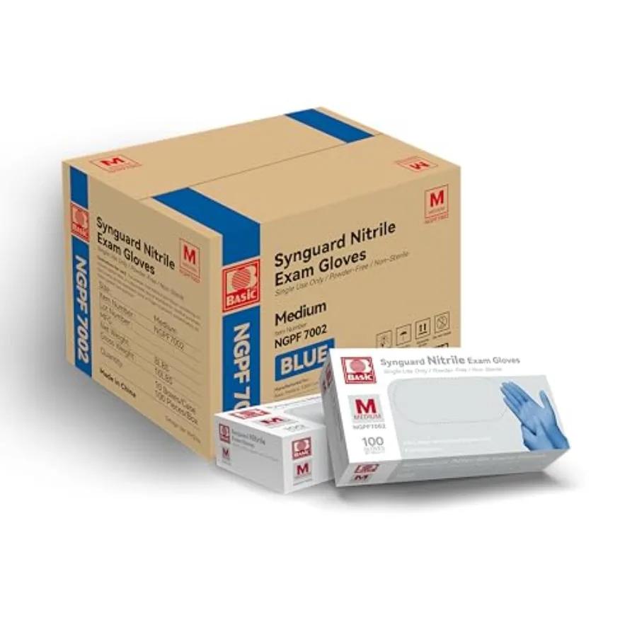 Guanti da Esame in Nitrile Basic e - Senza Lattice e Senza Derma - NGPF 7002 Confezione da 000, Taglia Media
